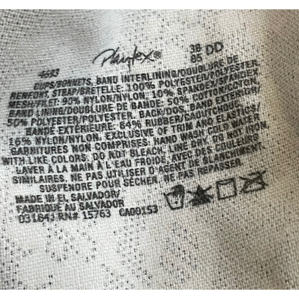 Playtex 18 Hour Bra 38 DD Beige 4693 Wire Free Unlined Lace Trim Wide Straps - Picture 5 of 6